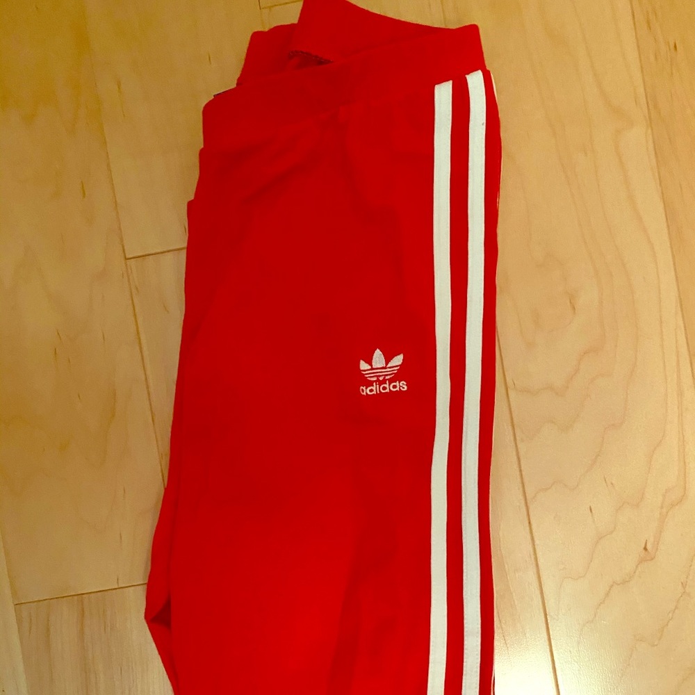 red adidas leggings